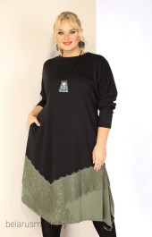 Платье SOVITA, модель 2007 черный + олива
