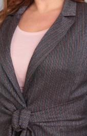 Костюм с юбкой Shetti, модель 1042 коричневый+полоска