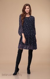 Платье Svetlana Style, модель 1374 синий+цветы