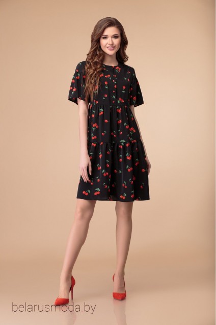 Платье Svetlana Style, модель 1379 черный+вишня