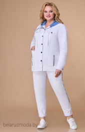 Костюм брючный Svetlana Style, модель 1569 белый + голубой