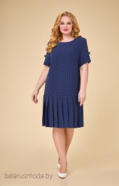 Платье 1625 синий + горох Svetlana Style