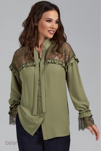 Блузка TEFFI Style, модель 1473 олива