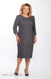 Платье Tellura-l, модель 1453 серый+полоска