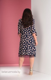 Платье Tensi, модель 265-1 темно-синий+пудра горох