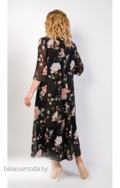 Платье TtricoTex Style, модель 03-19 черный+цветы