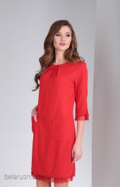 Платье Tvin, модель 7390 красный+красная отделка