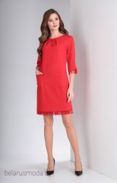 Платье Tvin, модель 7390 красный+красная отделка