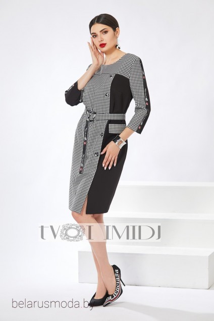 Платье Твой Имидж, модель 1274 серый+черный