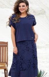 Костюм с юбкой Vittoria Queen, модель 16463-1 темно-синий