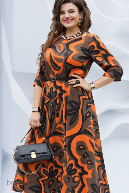 *Платье Vittoria Queen, модель 19353-1 цветы оранжевый